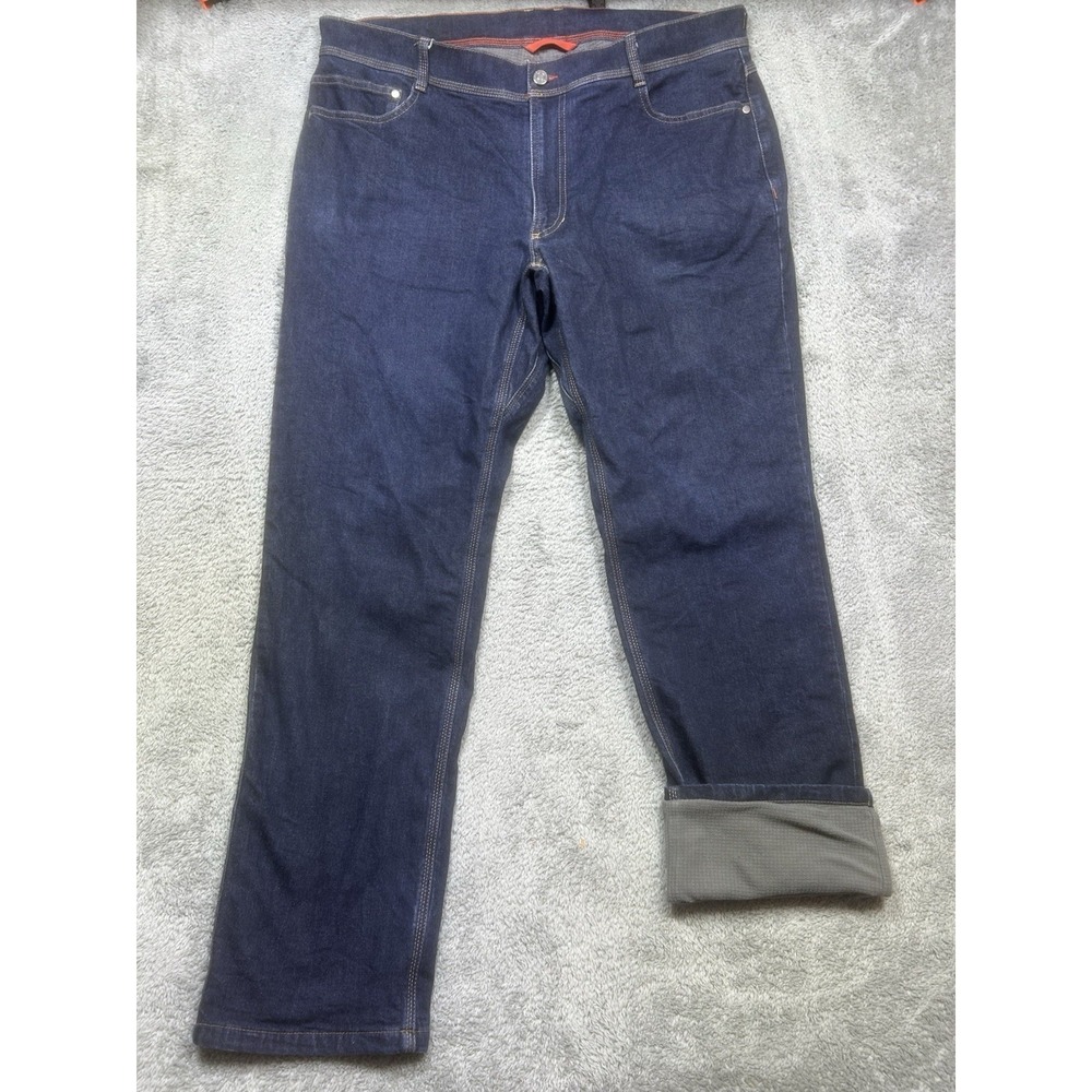 LL Bean Jeans Men's 38x32 Dark Wash BeanFlex Fleece Lined Comfort Flex‎ Work